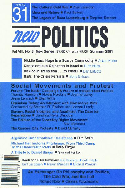 [New Politics No. 31 Cover]