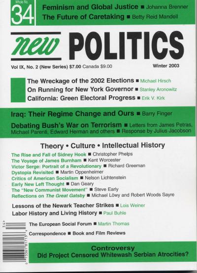 [New Politics No. 34 Cover]